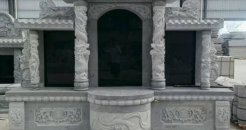 廊坊 芝麻灰高档墓碑，土墓，可定制