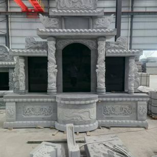 廊坊 芝麻灰高档墓碑，土墓，可定制