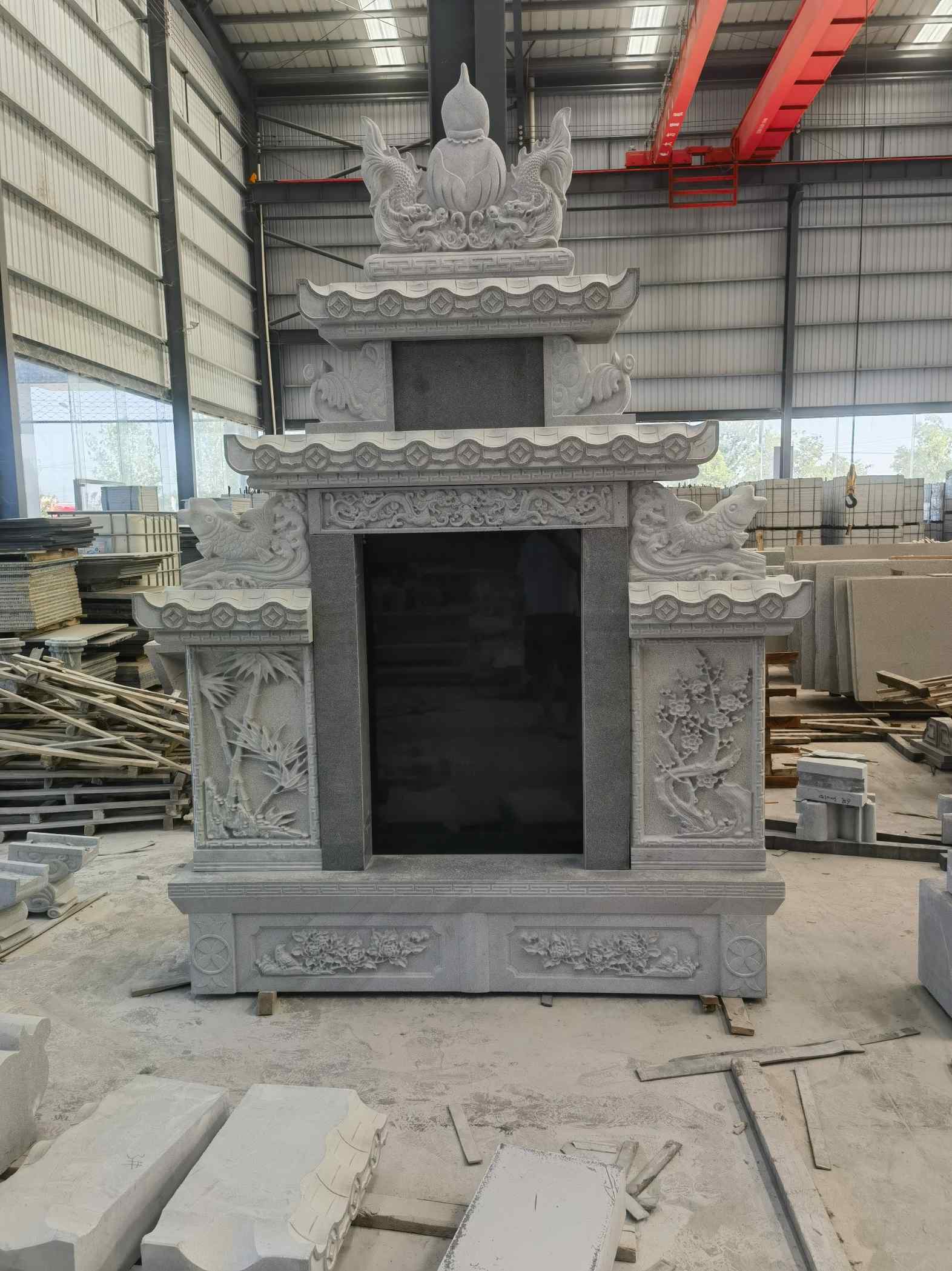 廊坊 芝麻灰高档墓碑、土墓，一套也支持定做