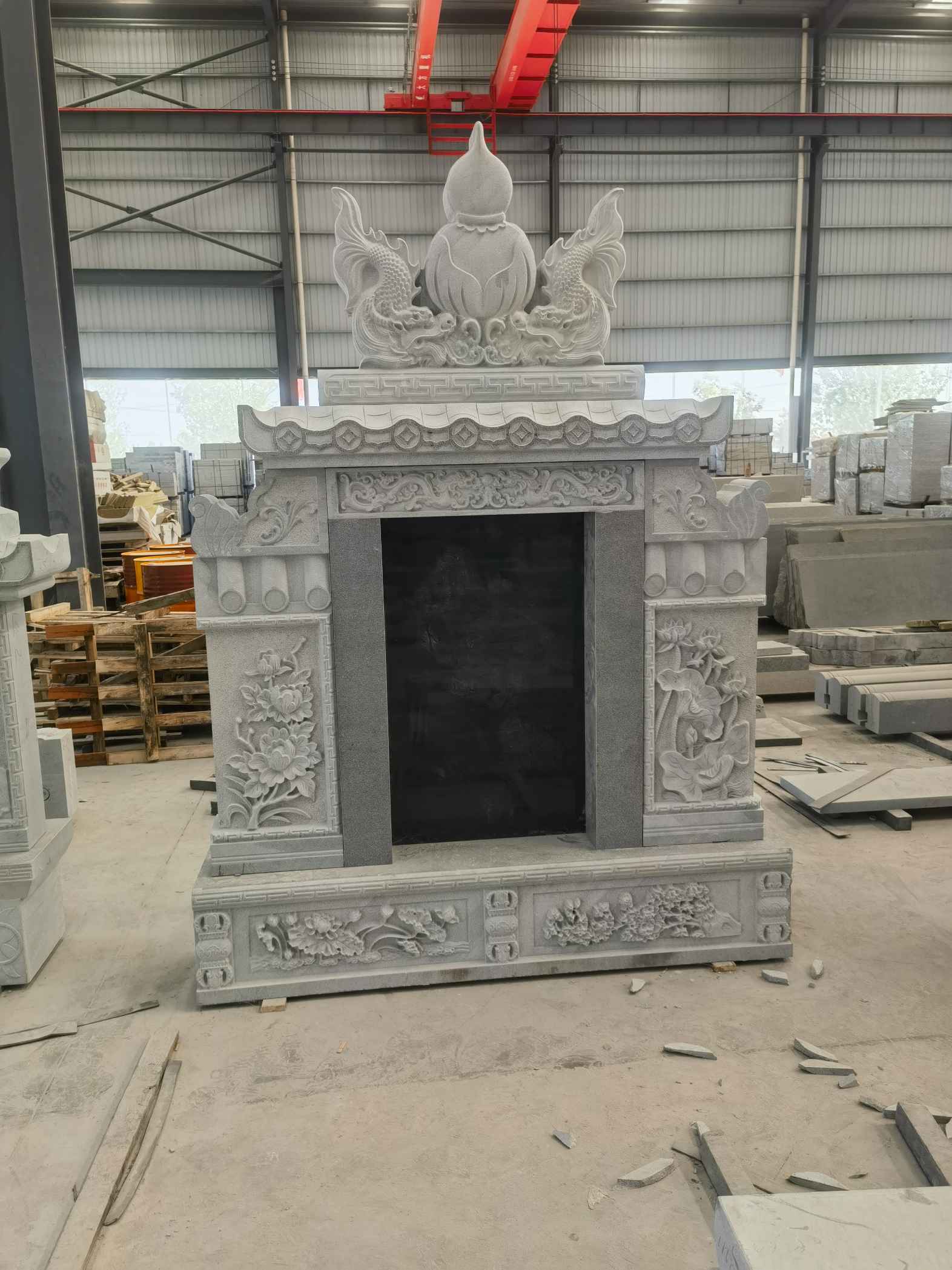 廊坊 芝麻灰高档墓碑、土墓，一套也支持定做