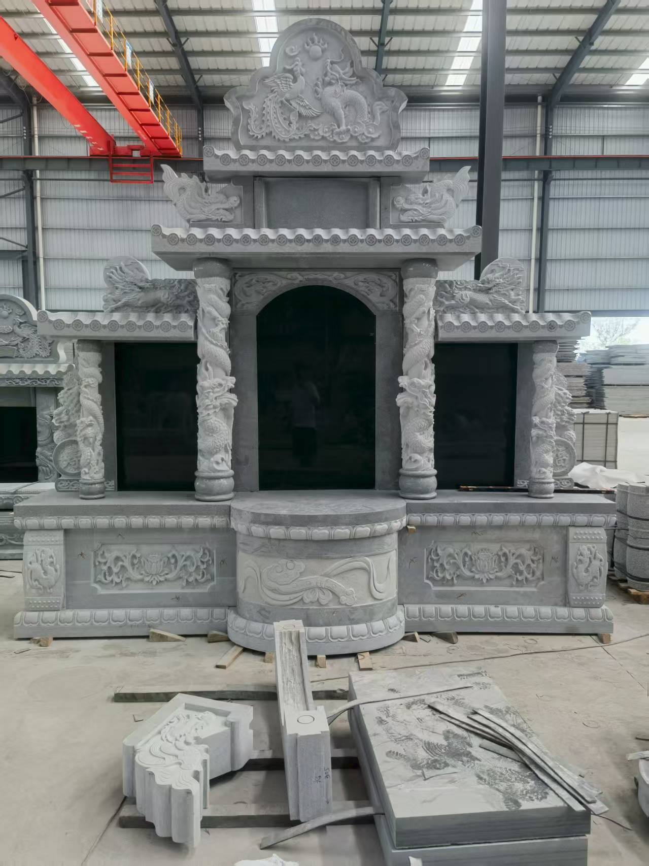 廊坊 芝麻灰高档墓碑，土墓，可定制