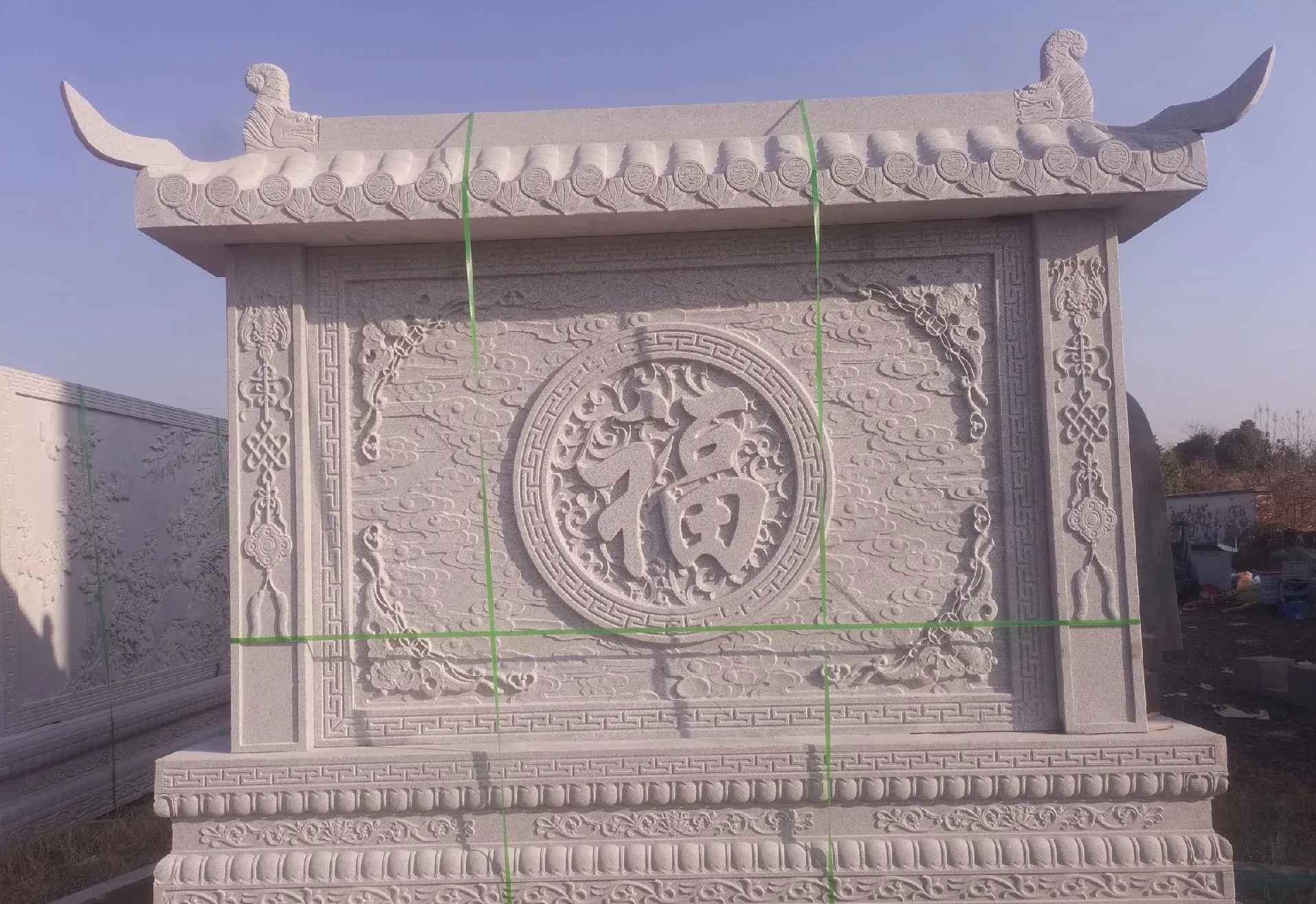 廊坊 芝麻白花岗岩屏风，照壁，影壁